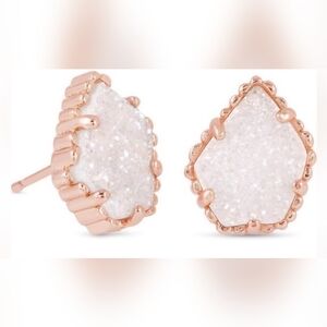Kendra Scott Rose Gold and White Drusy Earrings